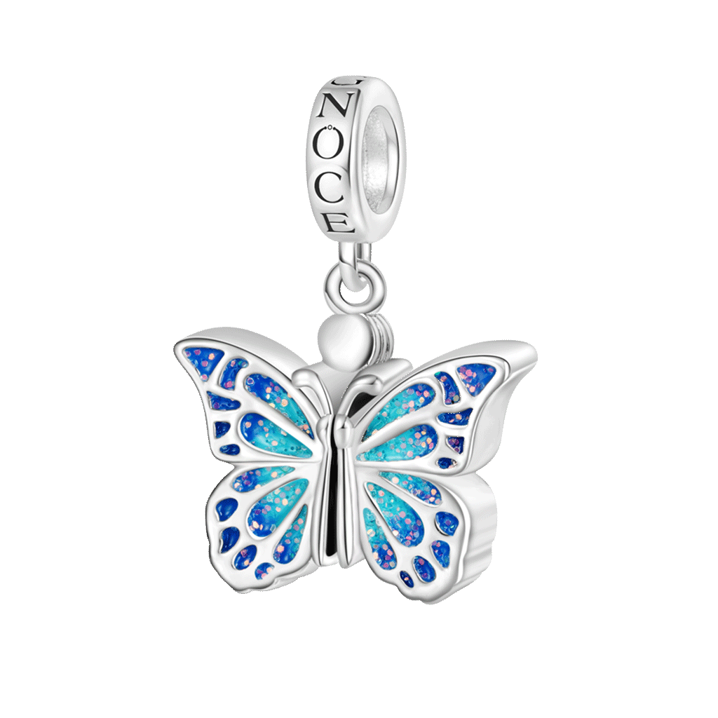 Colgante de Alas Vibrantes de Mariposa Azul