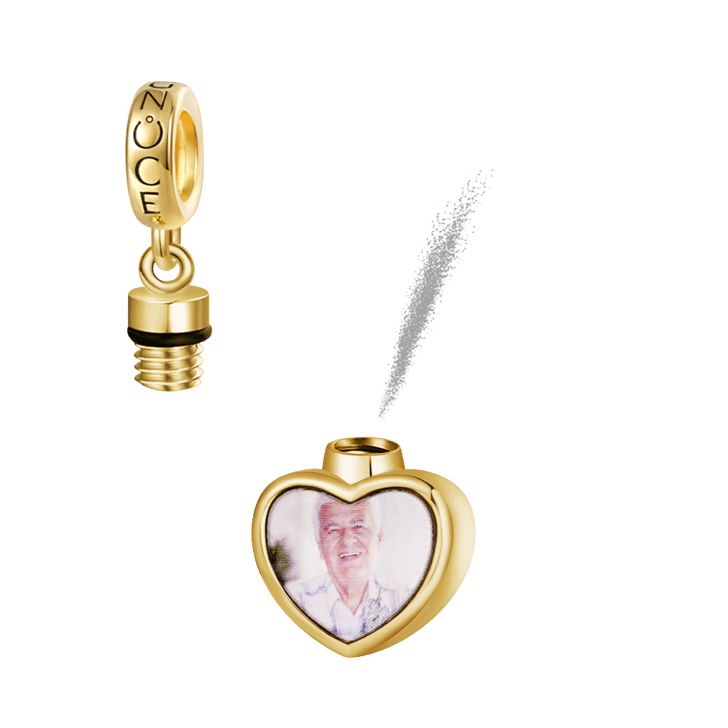 Colgante con Foto de Cenizas en Urna Conmemorativa Corazón