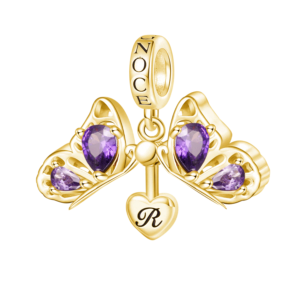 Colgante Mariposa Púrpura Oro 18k
