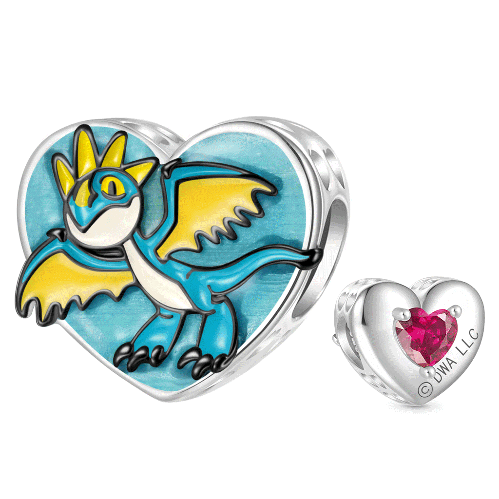 Charm de Piedra de Nacimiento Corazón Deadly Nadder