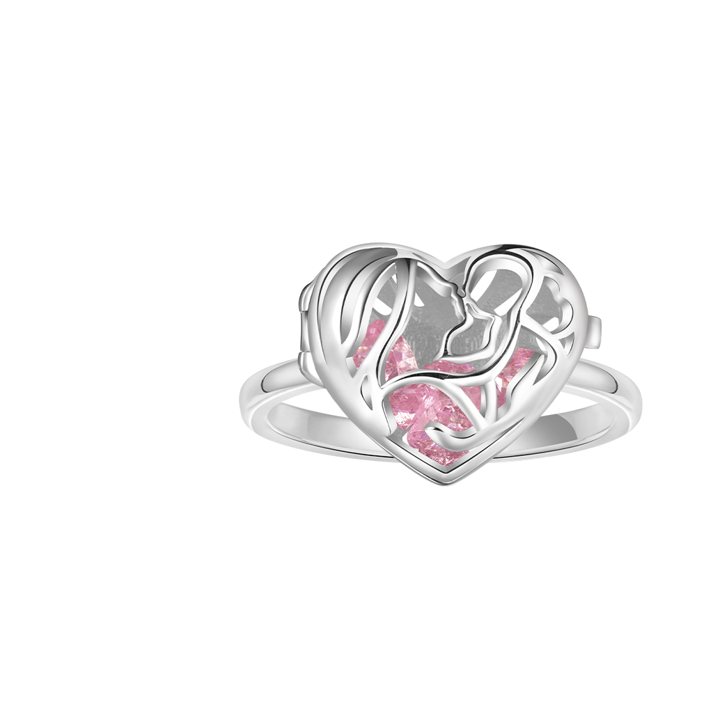 Anillo Corazón Hueco con Diamantes
