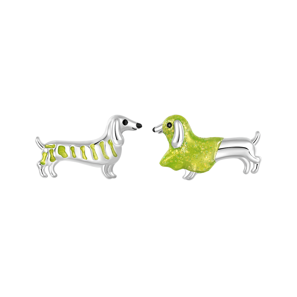 Pendientes Perro Salchicha que Brilla en la Oscuridad