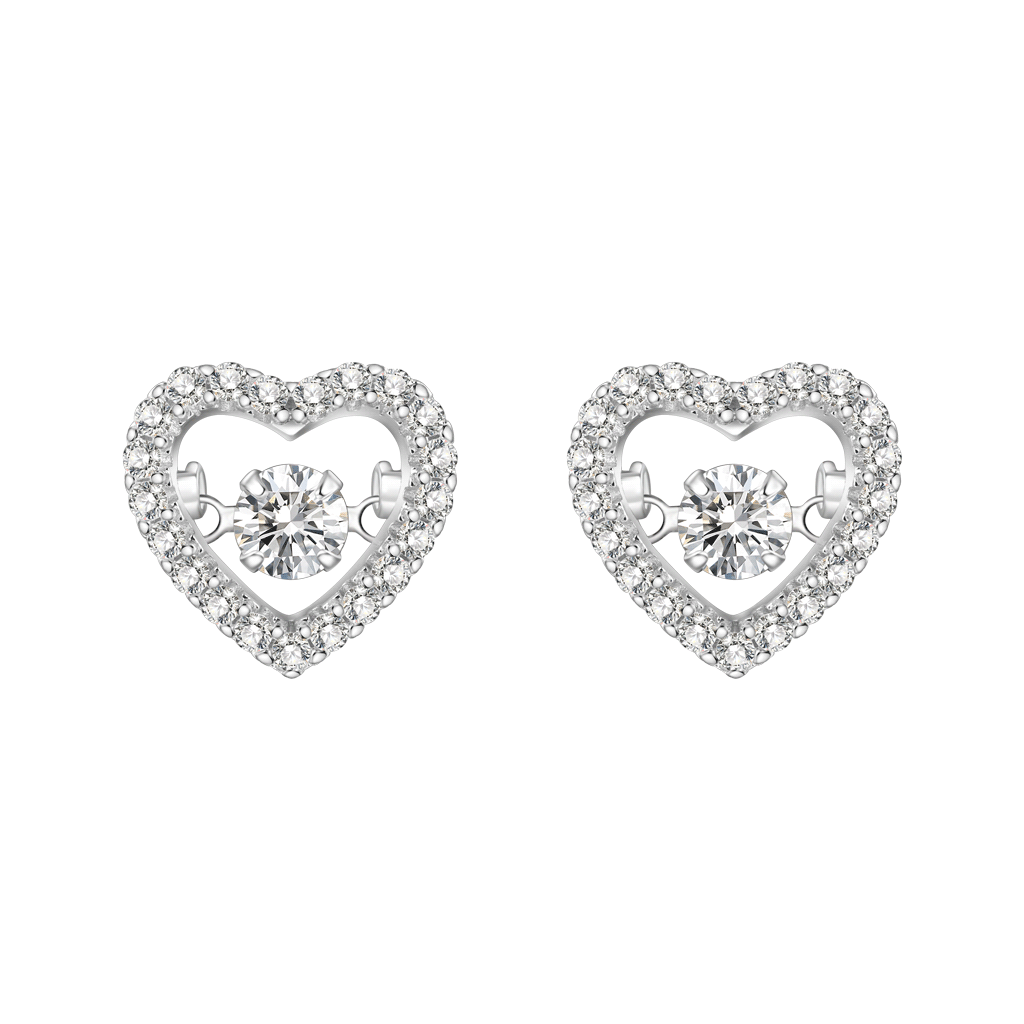 Pendientes Pavé Corazón Danzante