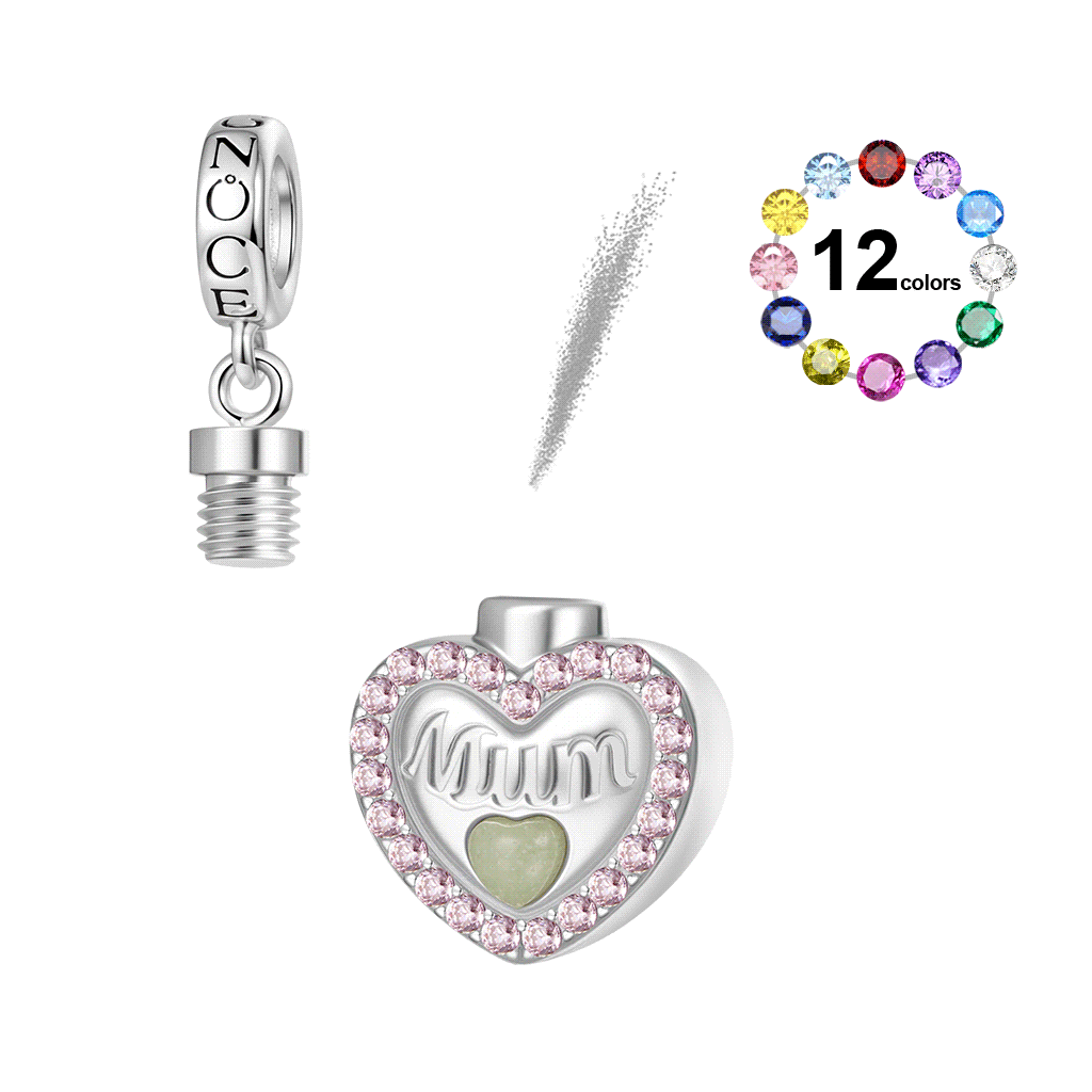 Colgante de Urna de Corazón para Cenizas de Mamá