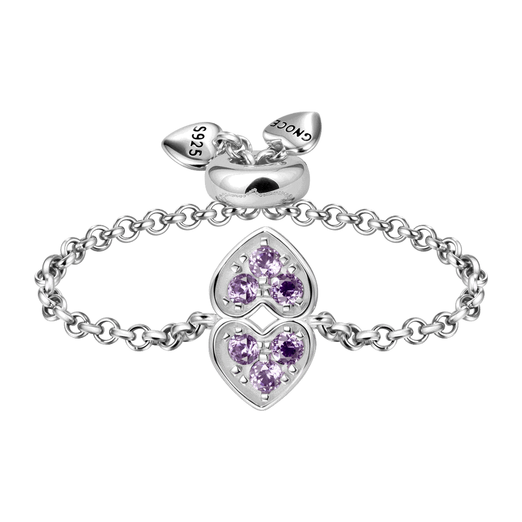Anillo de Amor Inicial de Cadena Ajustable