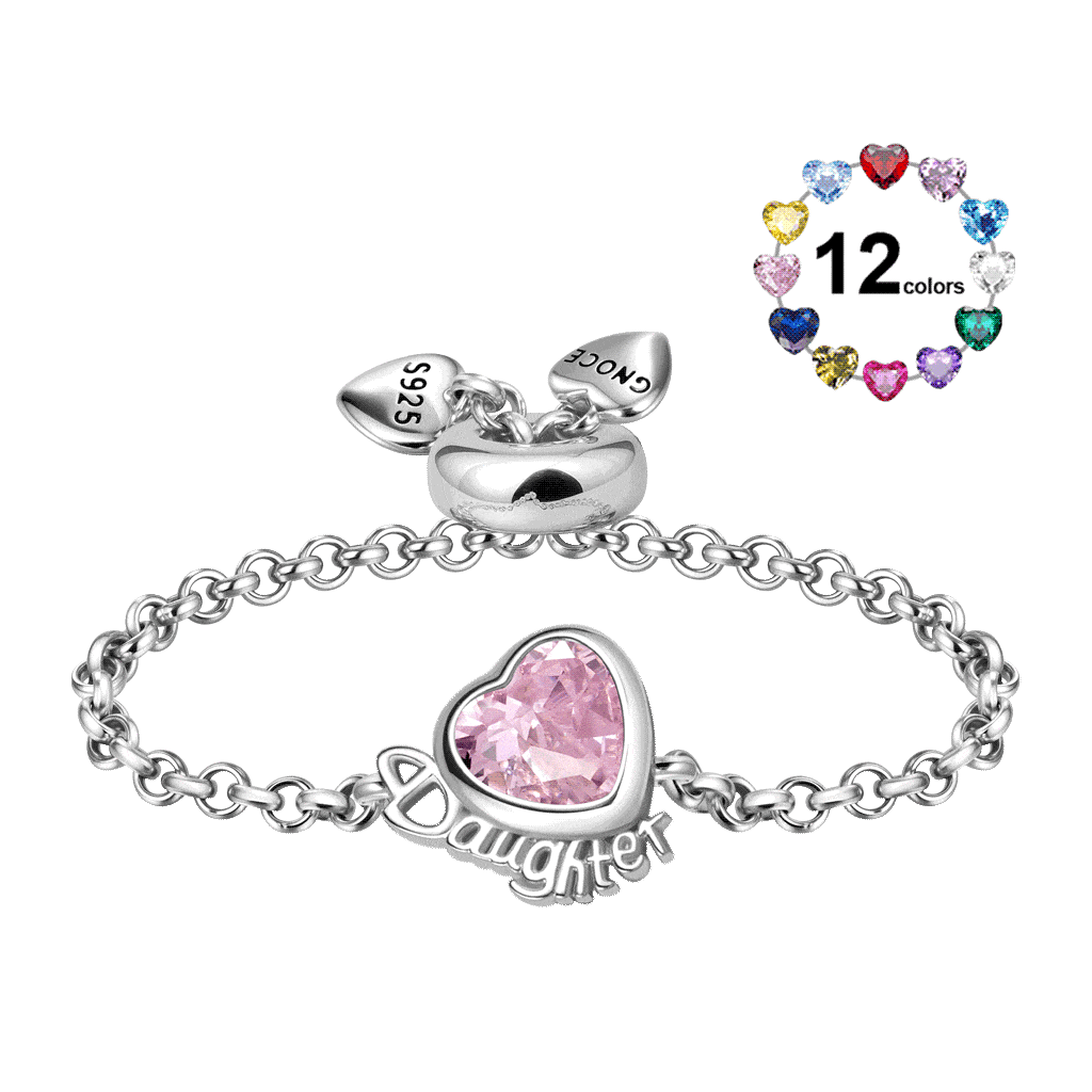 Anillo Ajustable de Cadena con Corazón para Hija