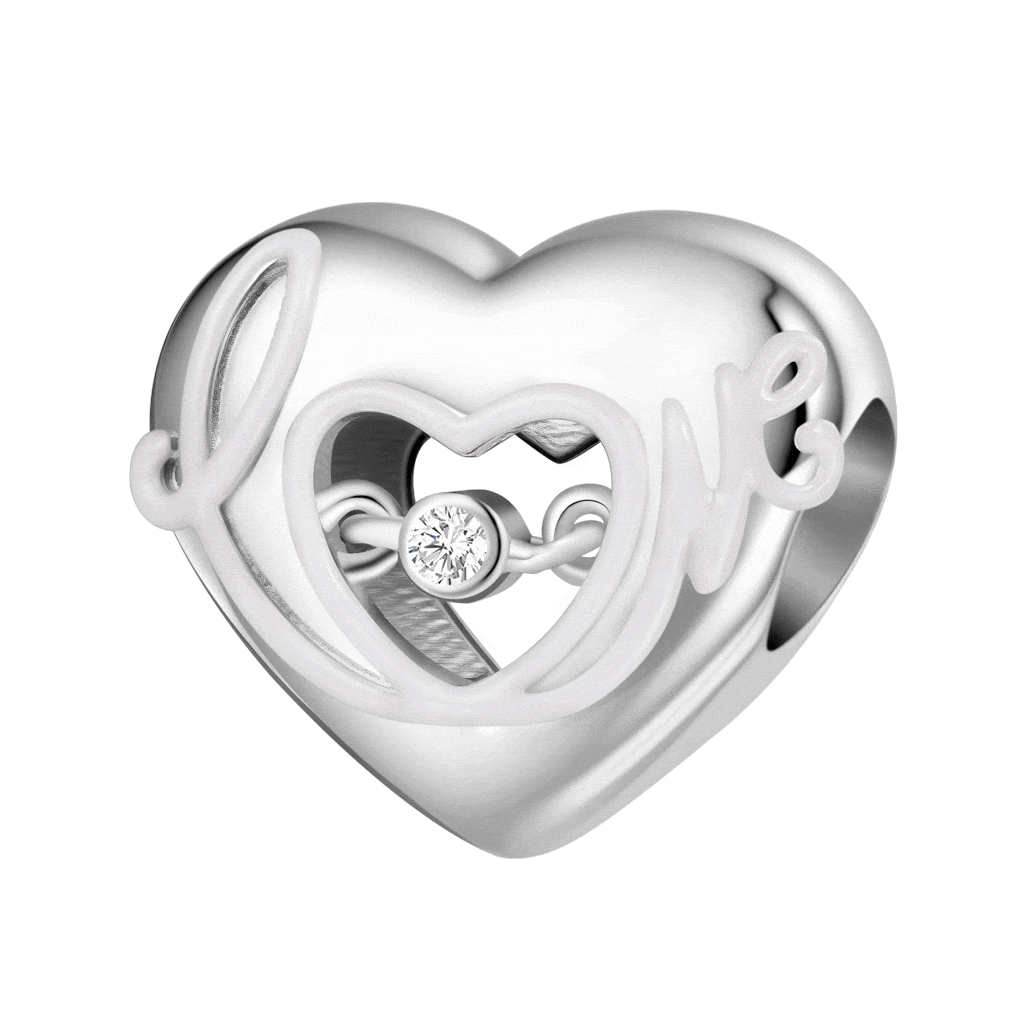Charm corazón latente con piedra natal