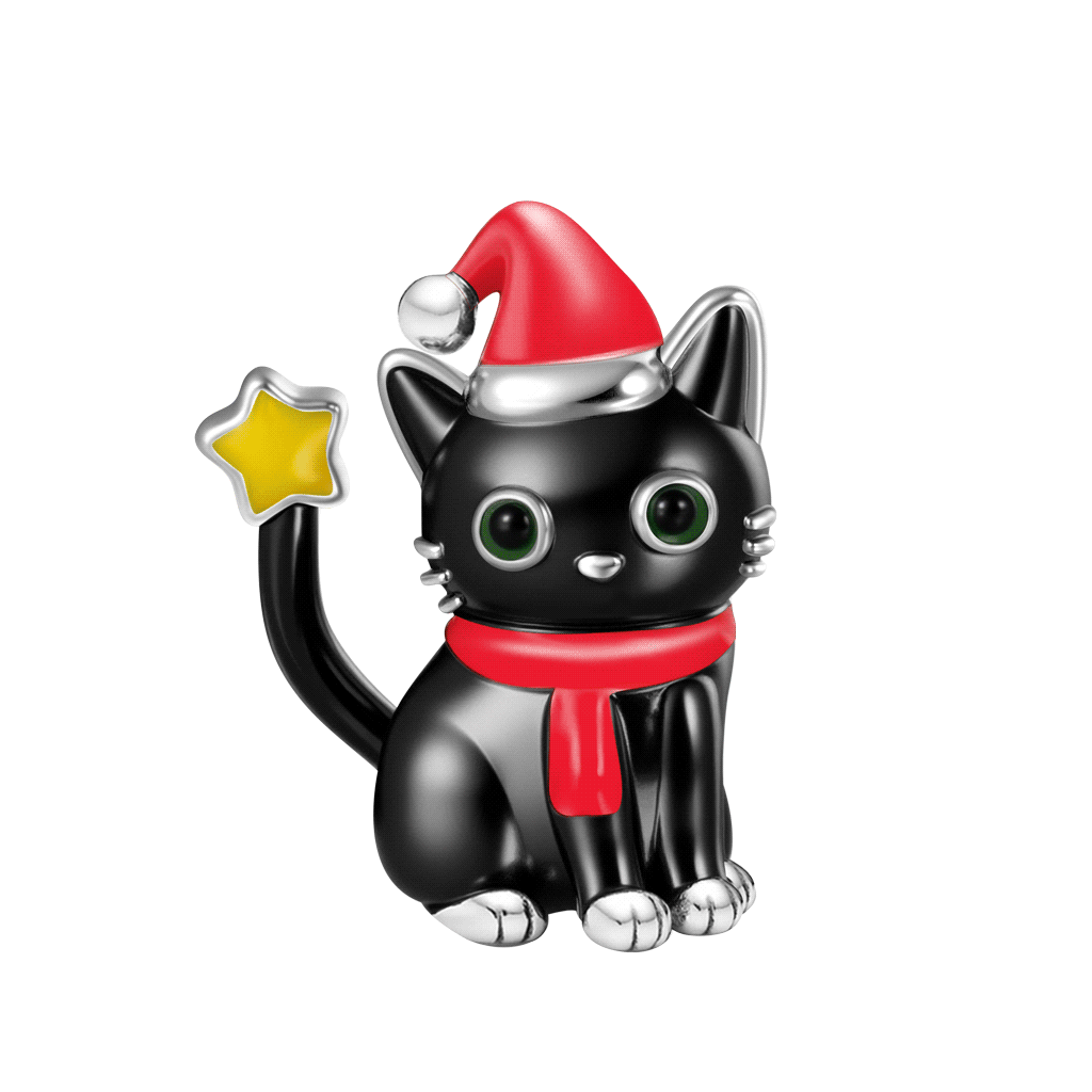 Charm gato negro Navideño
