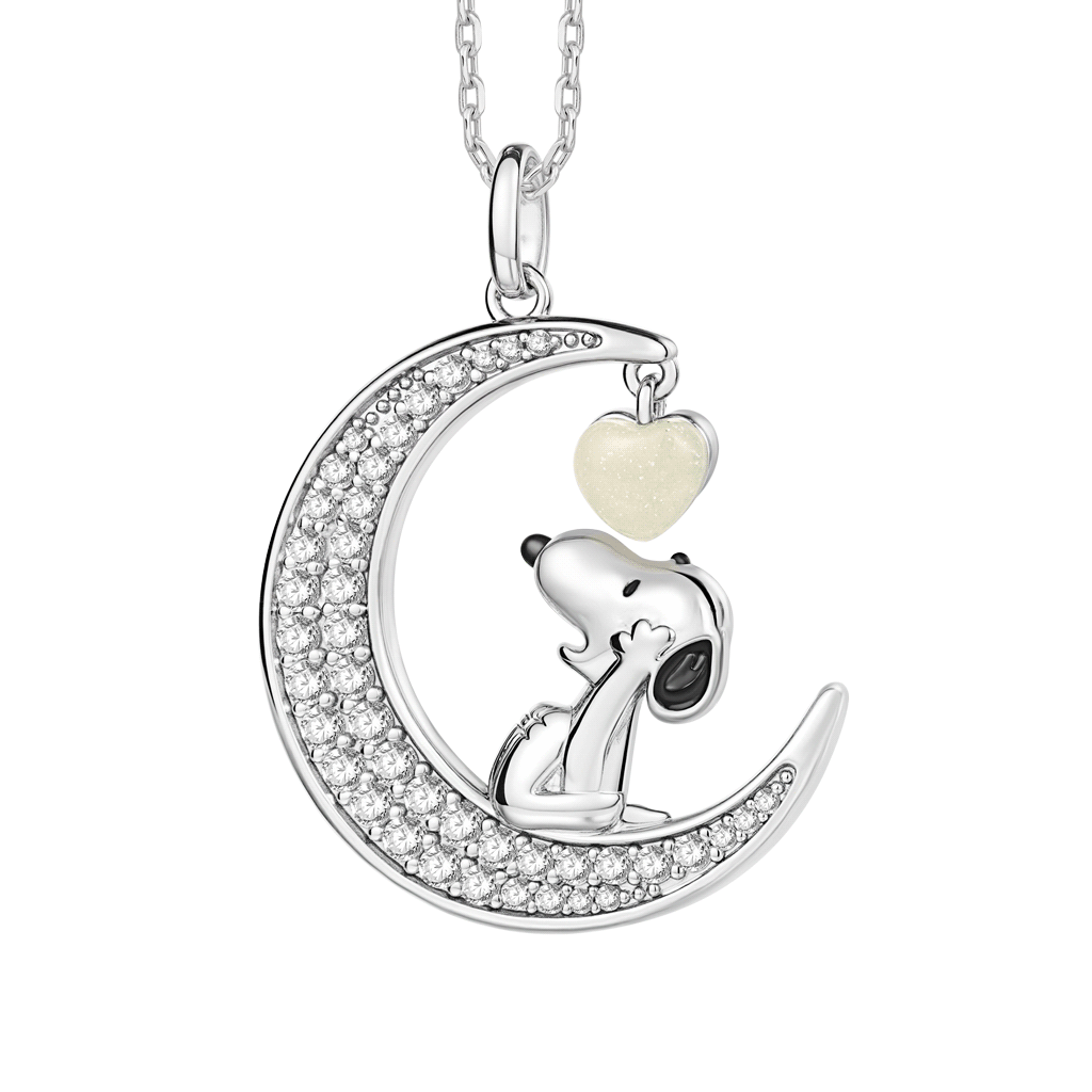 Collar de Corazón Brillante de Snoopy Moon