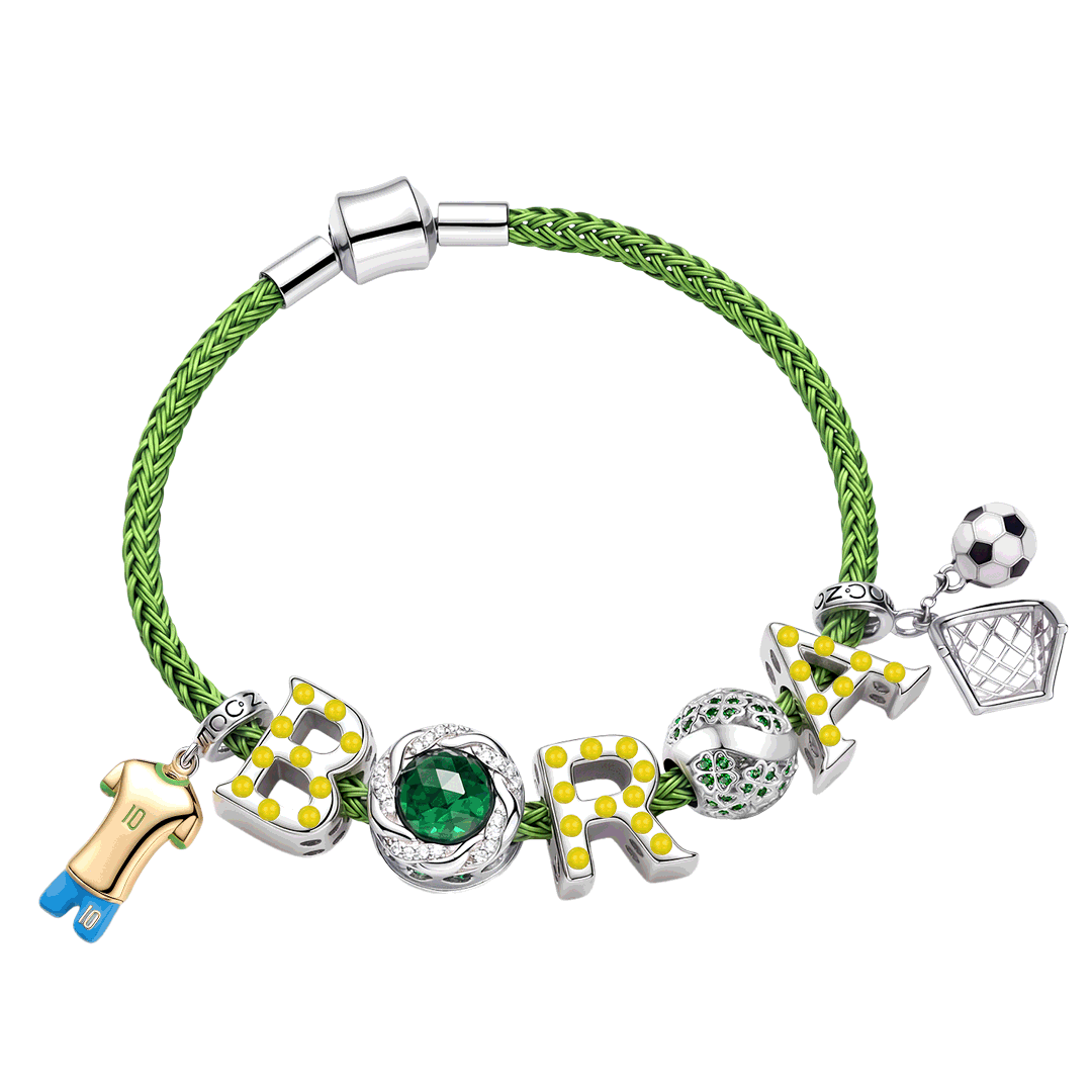 Pulsera de camiseta de fútbol BRA con dijes