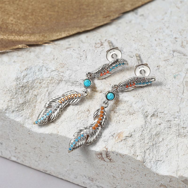 Pendientes de plumas