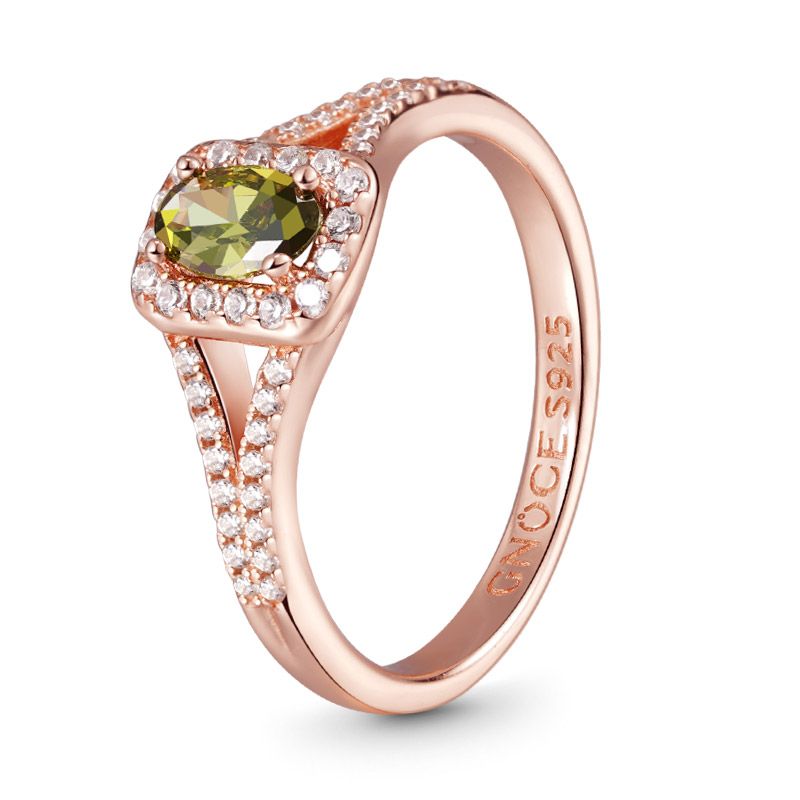 Anillo de promesa de corte ovalado
