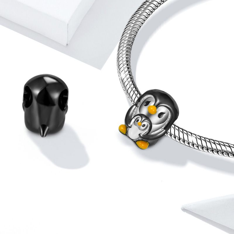 Charm Colgante Pingüino y Bebé
