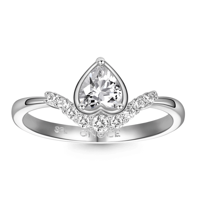 Anillo en V Con Forma de Corazón