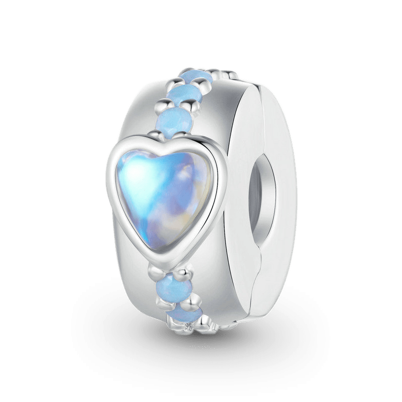 Charm de Clip Corazón Piedra Lunar