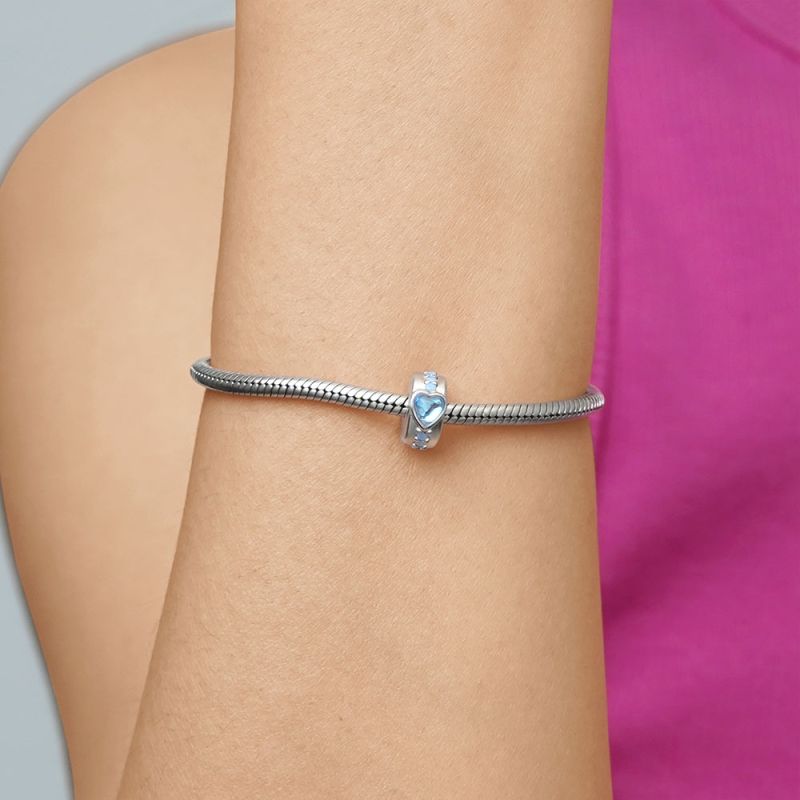 Charm de Clip Corazón Piedra Lunar