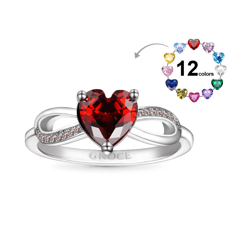 Infinito Amor Anillo de Piedra de Nacimiento