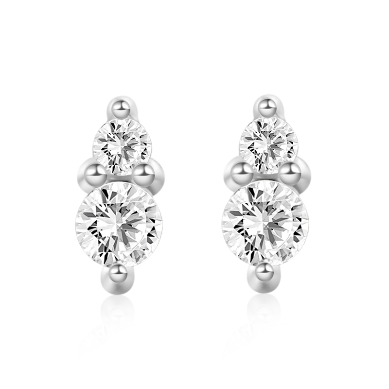 Pendientes Dos Piedras Redondas