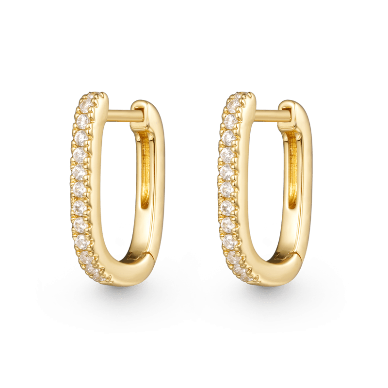 Pendientes de Aros Huggie con Pavé