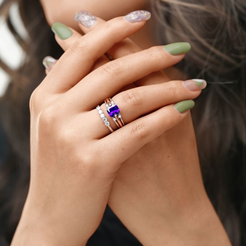 Anillo Apilable Corte Violeta