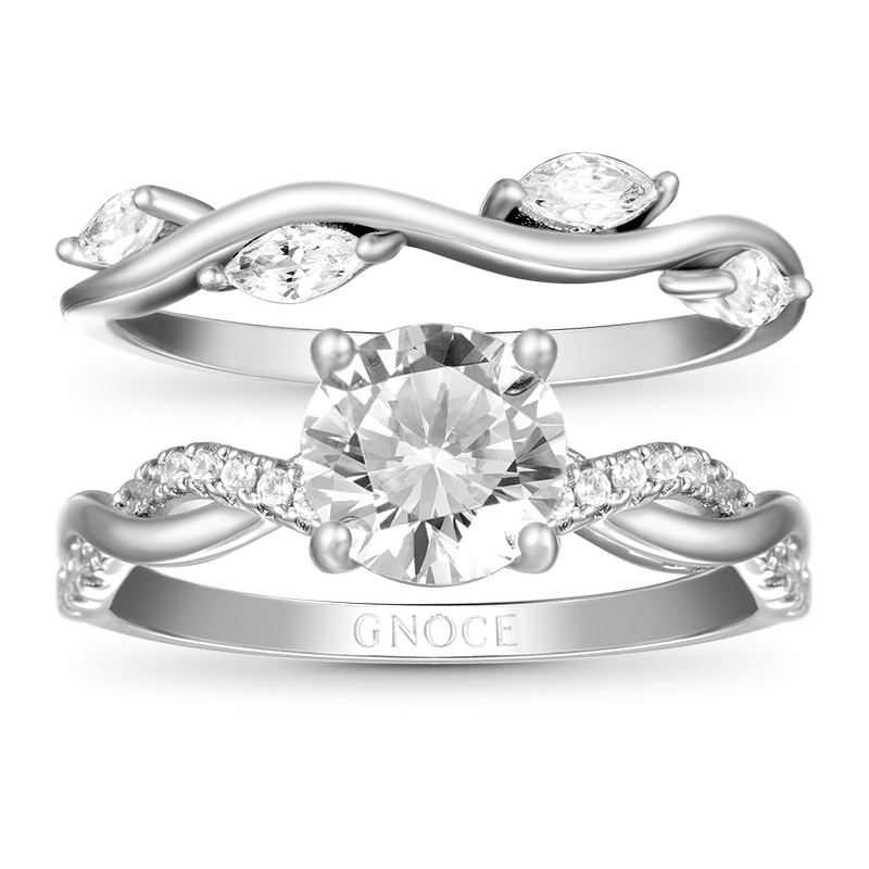 Anillo Apilable Diamante Curvo