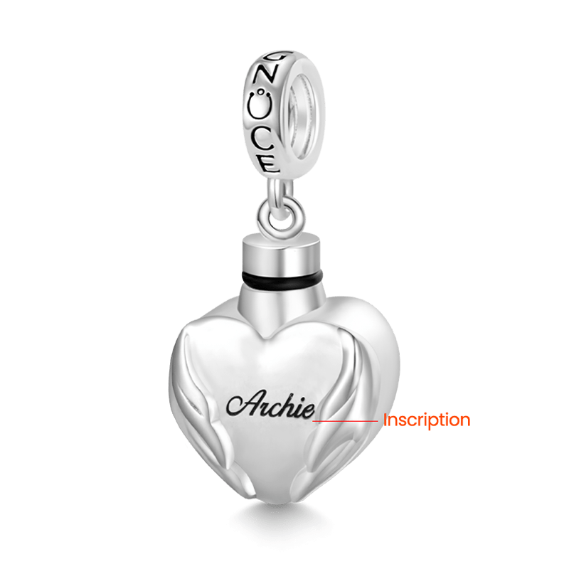 Colgante Cenizas Urna Corazón Alas De Ángel
