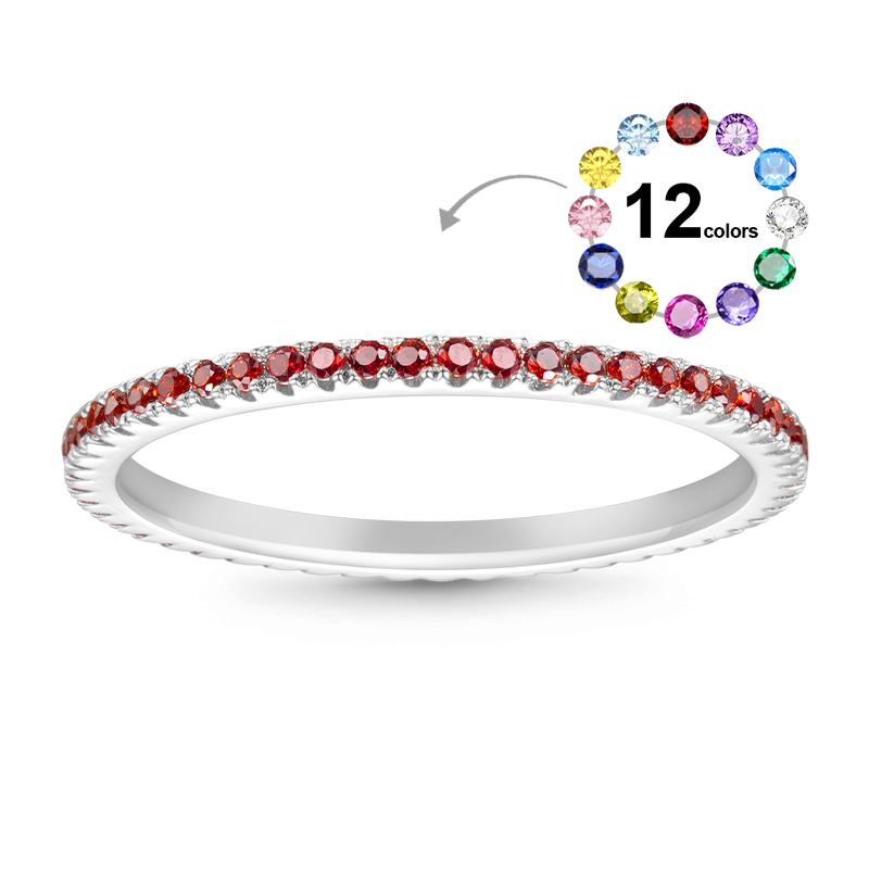 Anillo simple de piedra de nacimiento