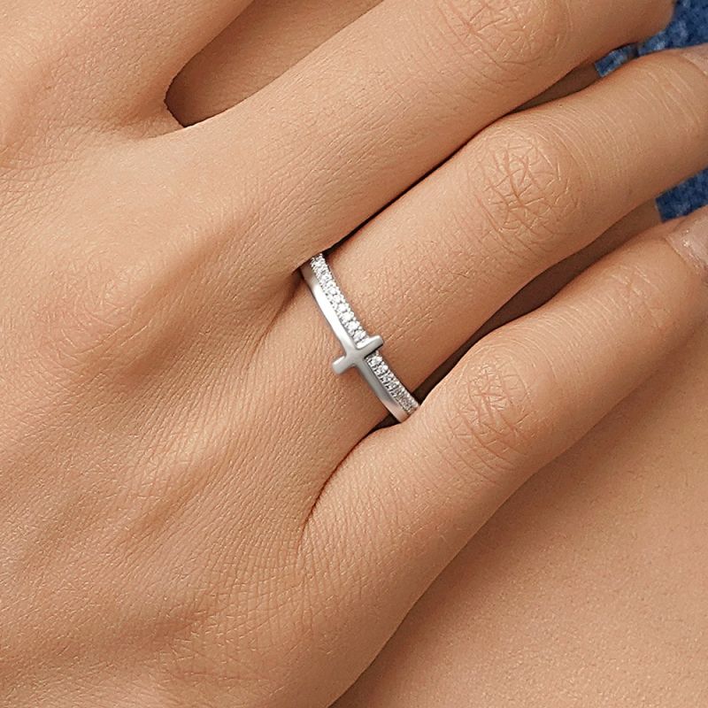 Anillo De Plata Petite Cross
