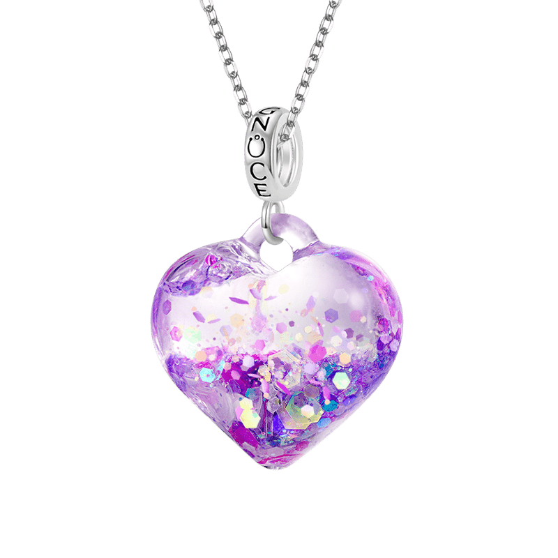 Collar Corazón Purpurina