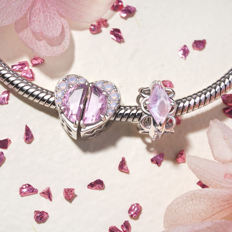 Charm de Clip Encaje Rosa