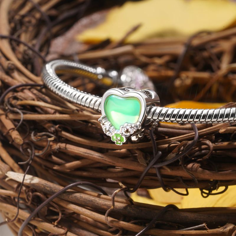 Colgante Corazón Verde Manzana