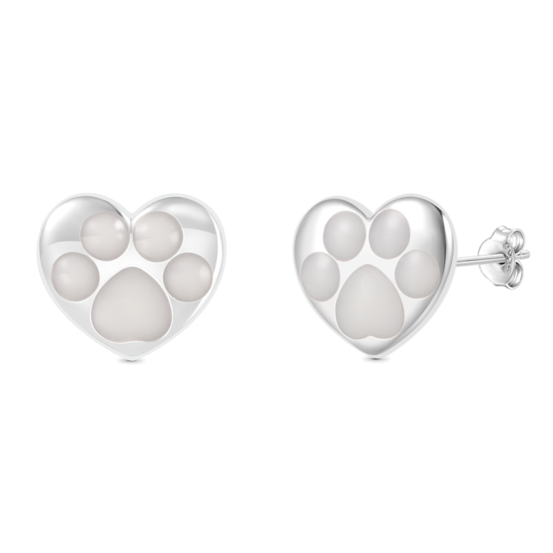 Pendientes Corazón Pata de Cachorro