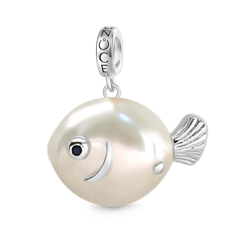 Colgante Pez Perla Blanca