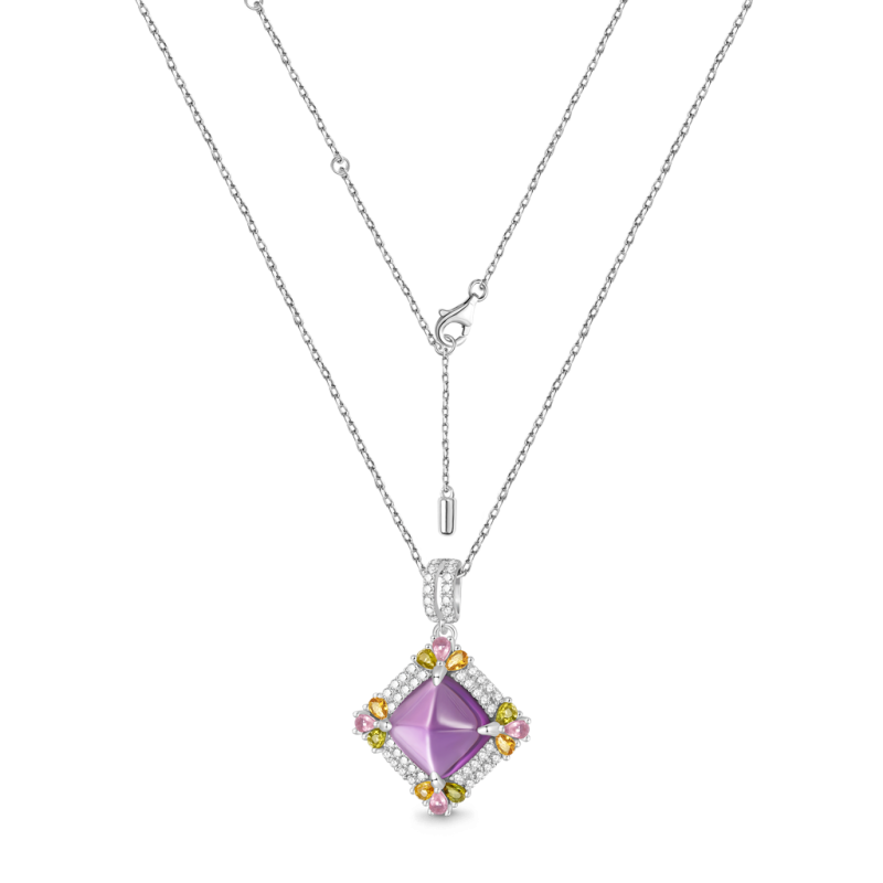 Collar Colgante Amatista Brillante