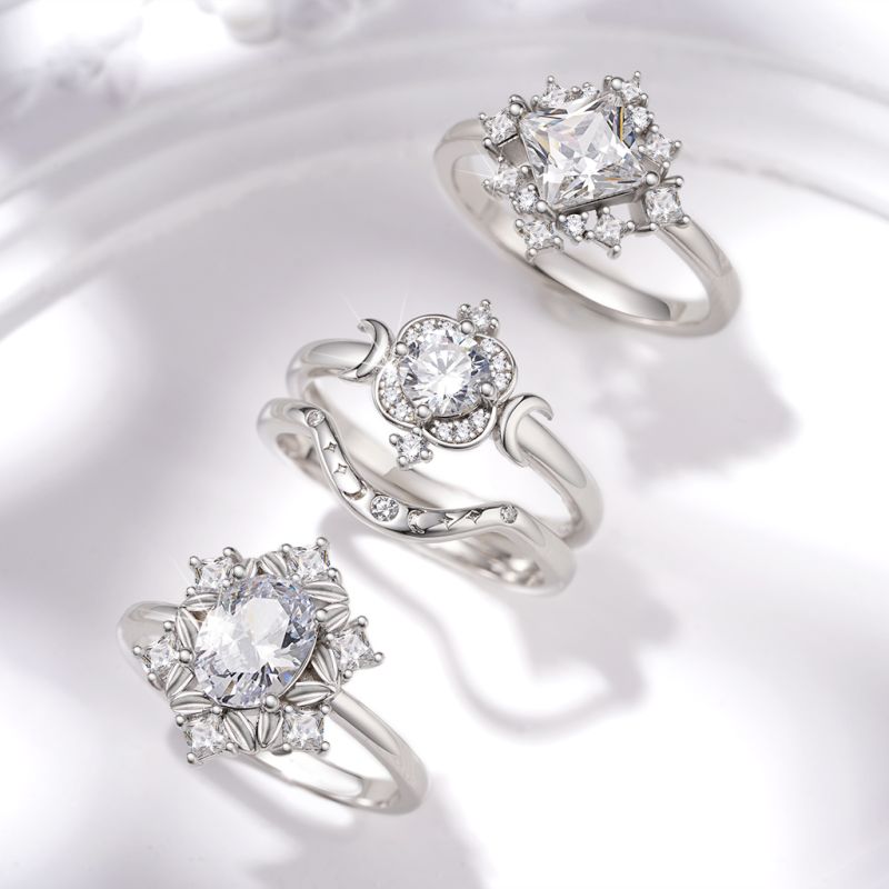 Anillos Apilables Luna y Estrella