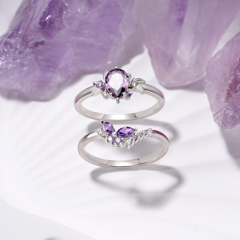 Anillos Apilables Mariposa Morada
