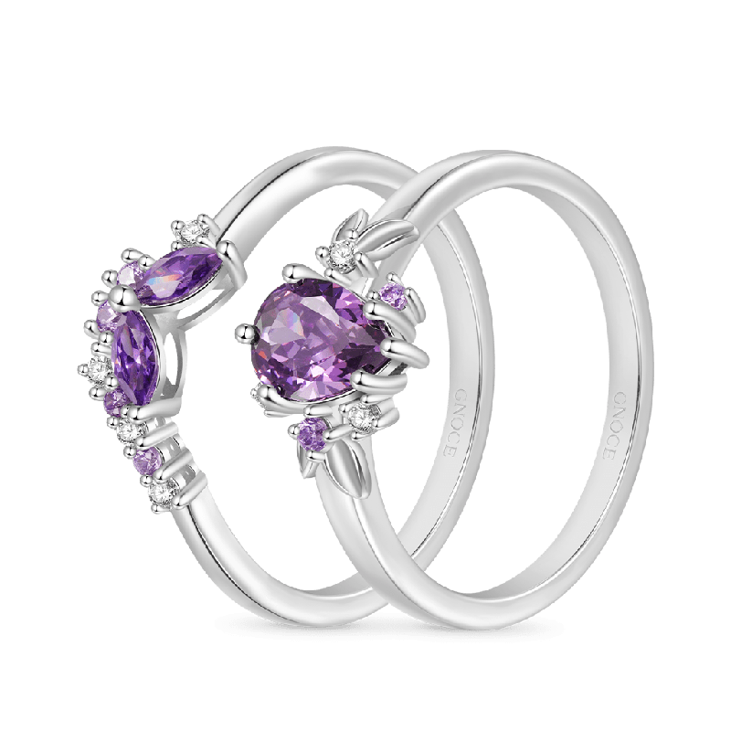 Anillos Apilables Mariposa Morada