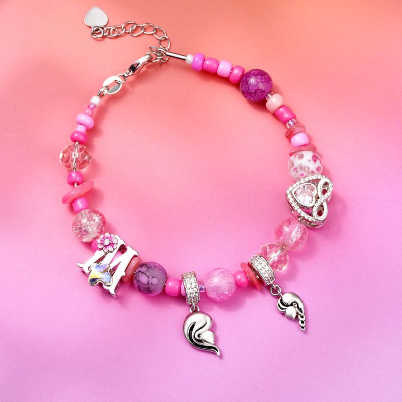 Pulsera de Abalorios Cracked Rosa
