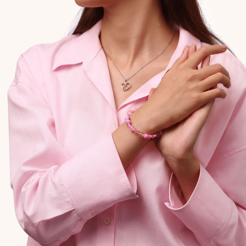 Pulsera de Abalorios Cracked Rosa