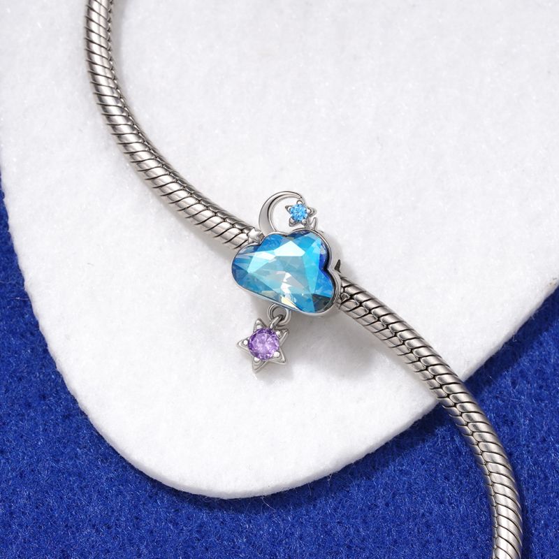 Blue Cloud Star Charm