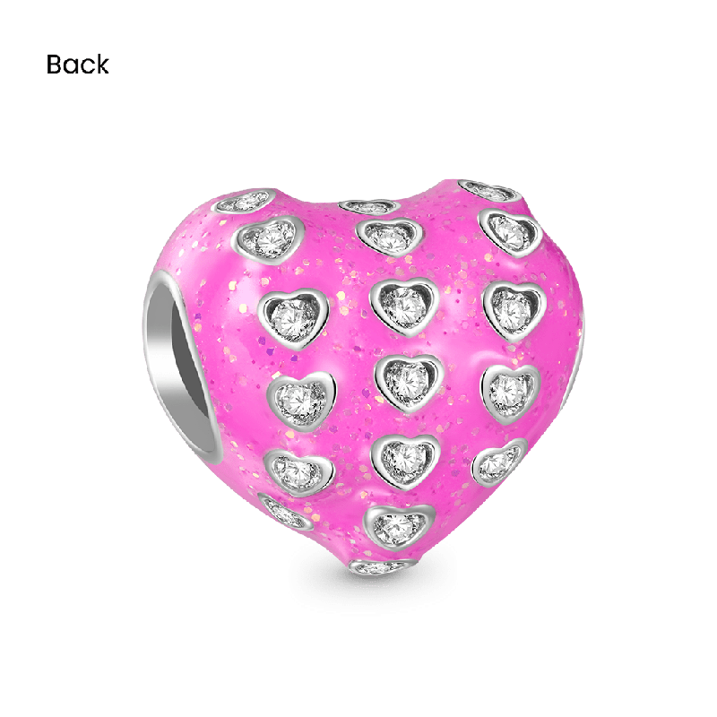 Charm Corazón de Piedra Preciosa Rosa