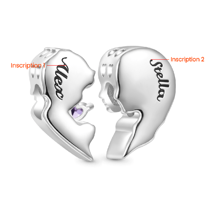 Charm Doble Corazón Madre & Hijo