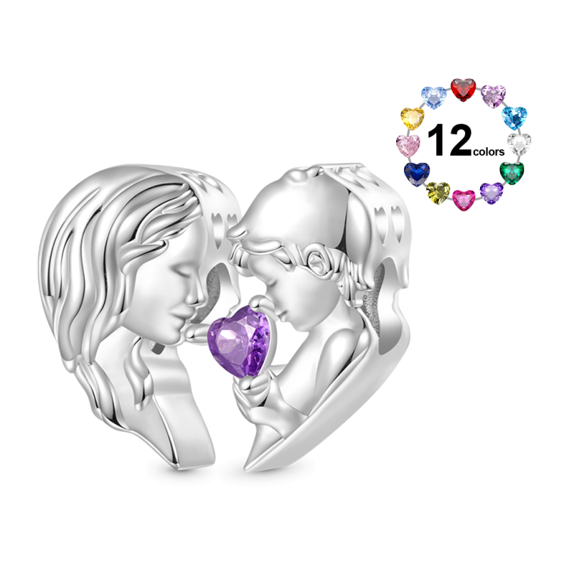 Charm Doble Corazón Madre & Hijo