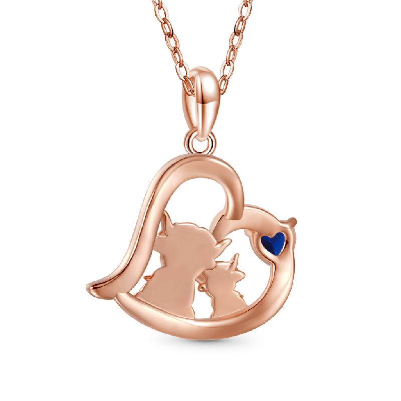 Collar Vaca Highland Corazón Piedra de Nacimiento