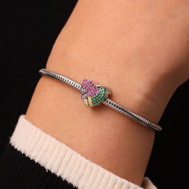 Color CZ Brilliant Heart Charm