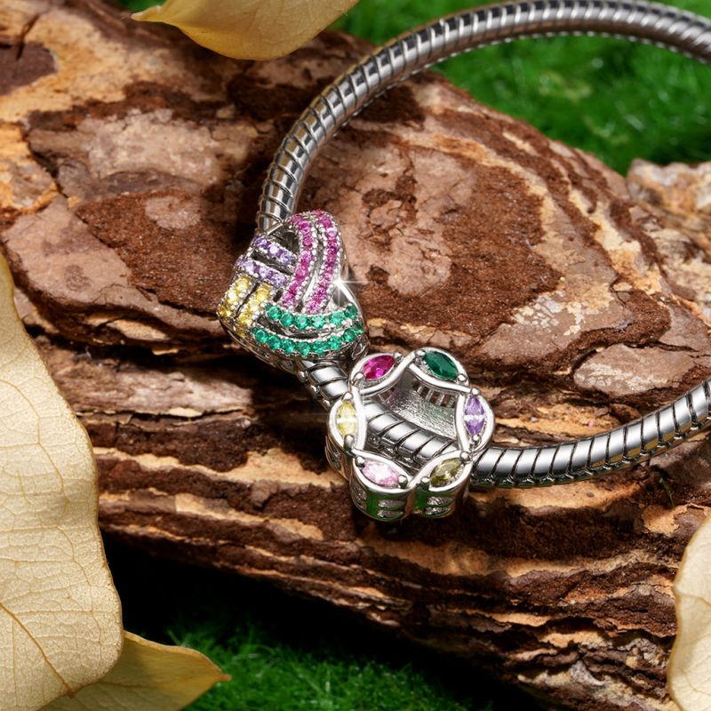 Color CZ Brilliant Heart Charm