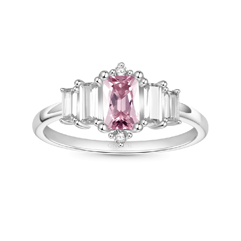 Anillo de Mujer de Circonita Cúbica Rosa