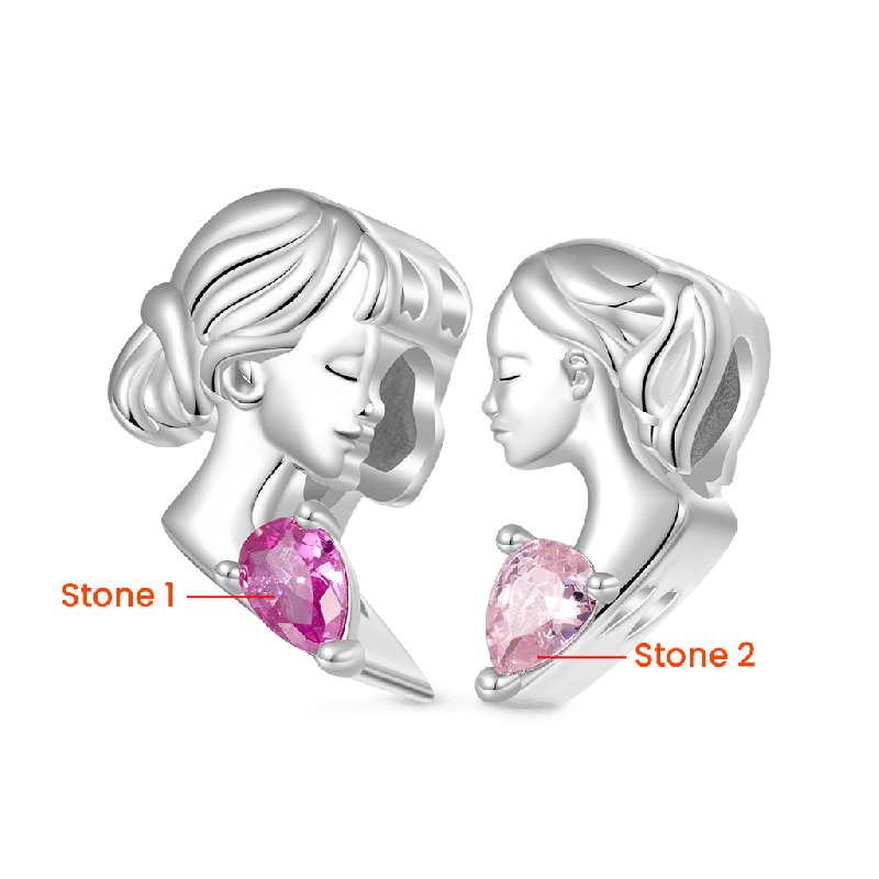 Charm Doble Corazón Madre e Hija