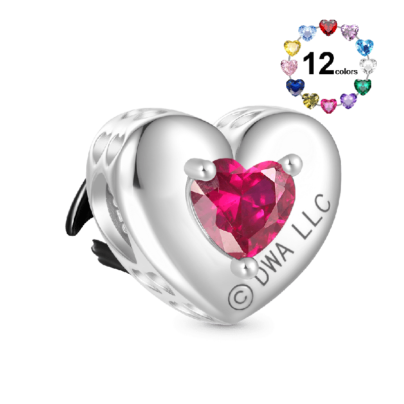 Charm Desdentao Corazón Piedra de Nacimiento