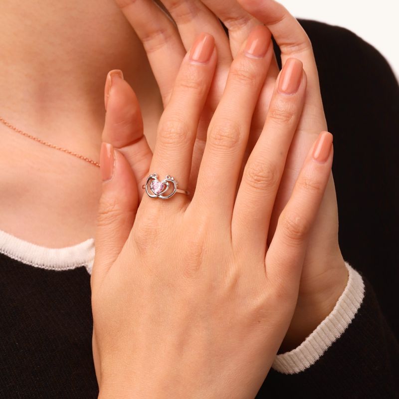 Anillo Corazón Huella Bebé